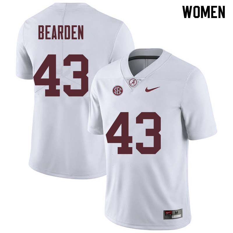 Alabama Crimson Tide Women's Parker Bearden #43 White NCAA Nike Authentic Stitched College Football Jersey CU16K37JL